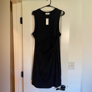 Anthropologie brand new  little black dress with front cut out